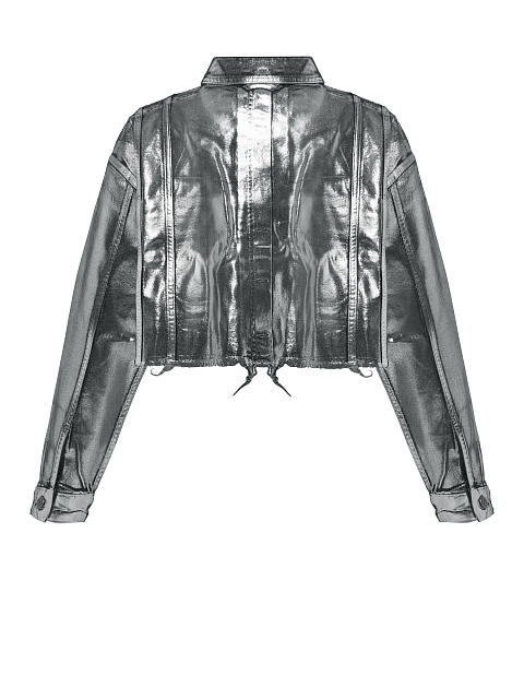 Silver Plated Black Denim Jacket, 5