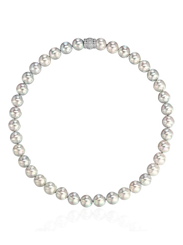 Necklace with blue Akoya pearls, 1