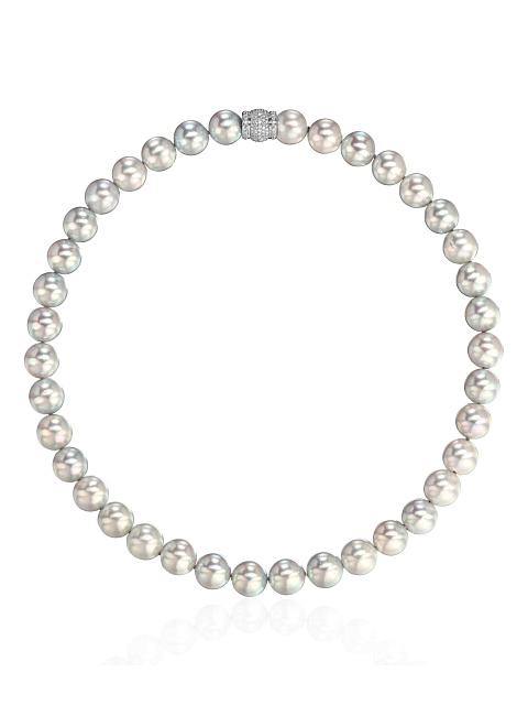 Necklace with blue Akoya pearls, 1