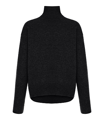 Dark Grey Royal Cashmere Turtleneck Sweater, 1