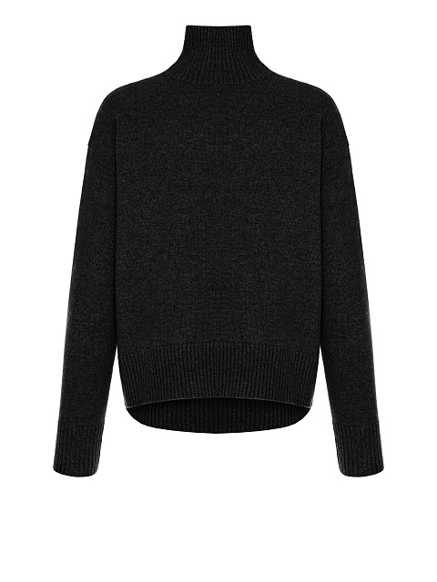 Dark Grey Royal Cashmere Turtleneck Sweater, 1
