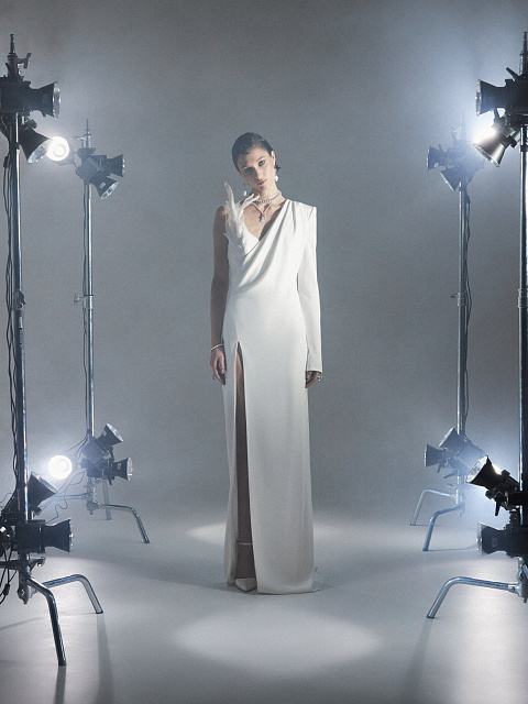 White Dress Made Of Silk And Feathers, 5 White Dress Made Of Silk And Feathers, 5