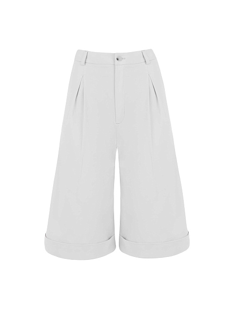White Bermuda shorts made of thin cotton, 1 White Bermuda shorts made of thin cotton, 1