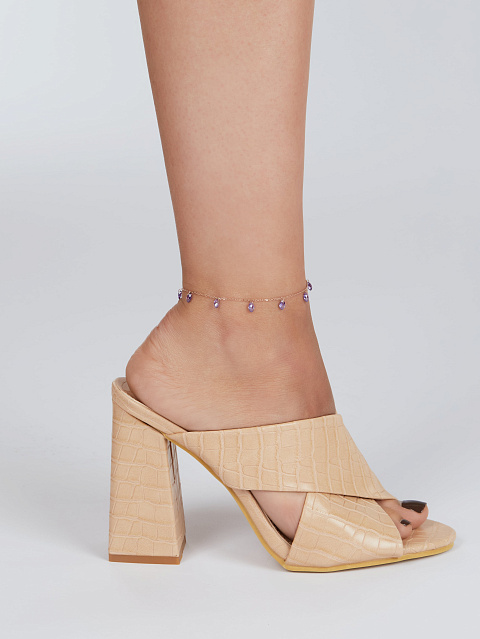 Rose Silver & Purple Cubic Zirkonia Anklet, 2