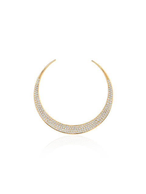 Cubic Zirkonia & Gold-Plating Silver Moon Barrette, 1