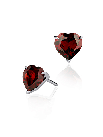 White Gold Garnet Earrings, 1