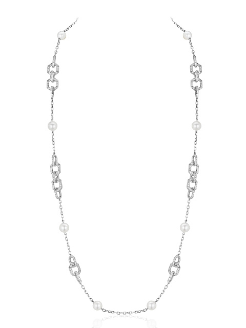 Necklace with white gold pendant with pearls, 7