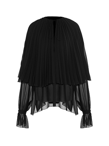 Black chiffon blouse, 1