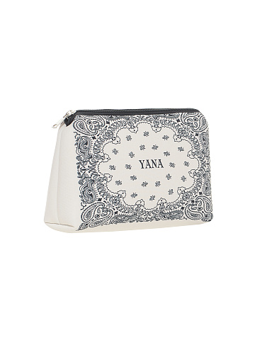 Black Bandana Print Neoprene Beauty Bag, 2