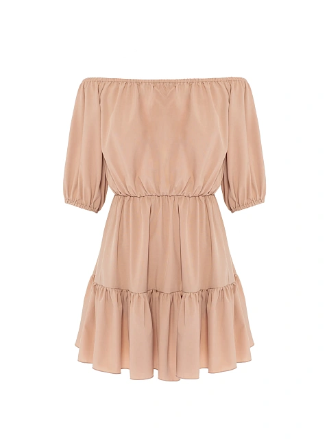 Powder pink off-the-shoulder mini dress, 1 Powder pink off-the-shoulder mini dress, 1