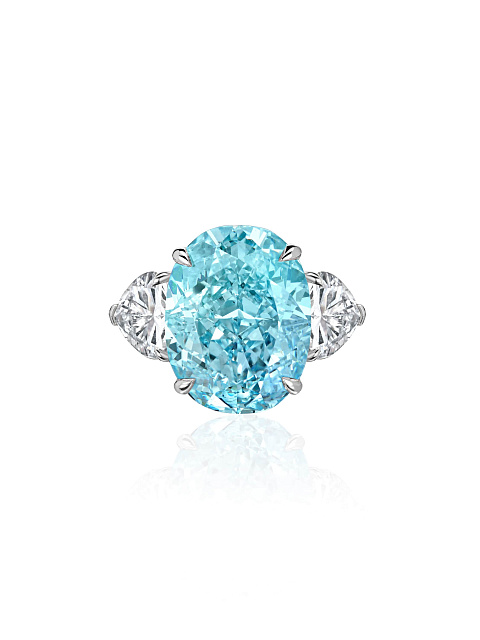 Ring with an oval lab-grown diamond, 5