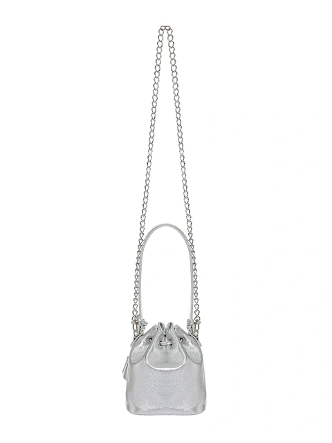 Silver Leather Pouch Bag, 4 Silver Leather Pouch Bag, 4
