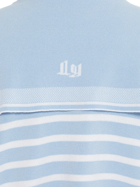 Cropped light blue cardigan with white stripes, 4 Cropped light blue cardigan with white stripes, 4