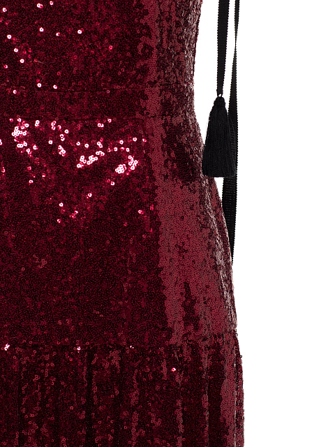 Bordeaux Sequined Midi Dress, 3