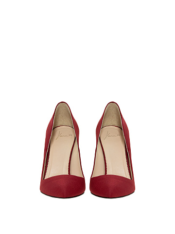Burgundy Silk Pumps, 2