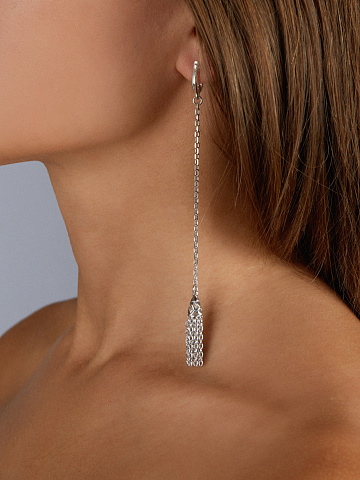 Long Silver Tassel Earings, 2