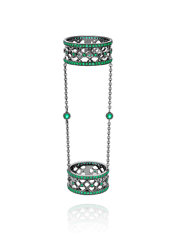 Black Gold & Emerald Double Ring, 1