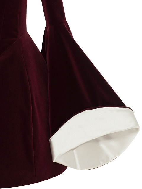 Bordeaux Velvet & White Silk Mini Dress, 4 Bordeaux Velvet & White Silk Mini Dress, 4