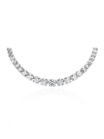 White gold necklace with round-cut diamonds, 1