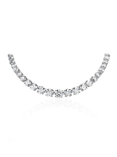White gold necklace with round-cut diamonds, 1