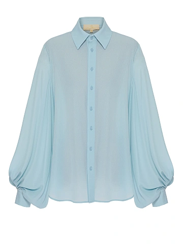 Light Blue Crepe Rayon Blouse, 1