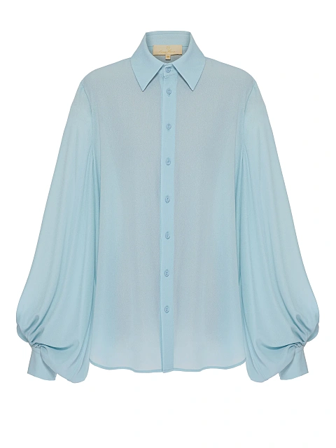 Light Blue Crepe Rayon Blouse, 1 Light Blue Crepe Rayon Blouse, 1