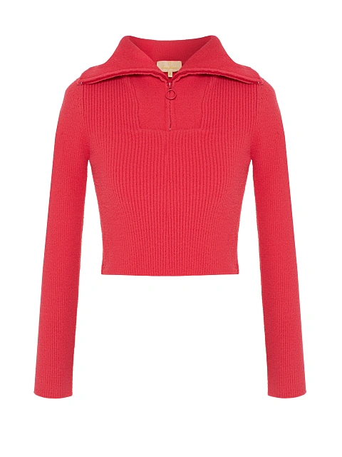 Red cropped zip cardigan, 1 Red cropped zip cardigan, 1