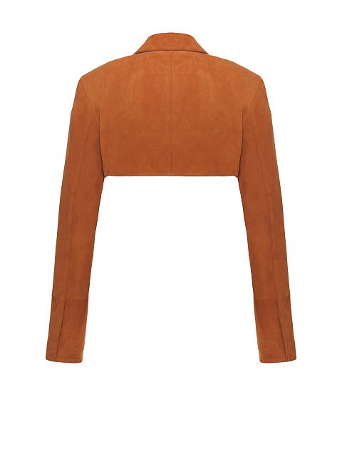 Brown Cropped Suede Blazer, 2 Brown Cropped Suede Blazer, 2