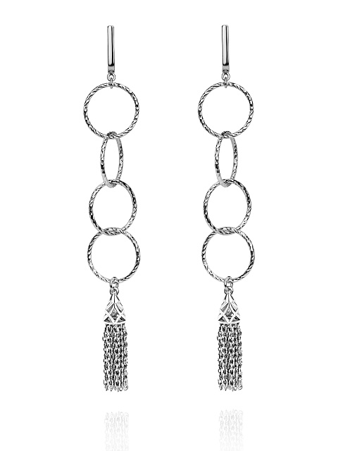 Silver Tassel Long Earings, 1