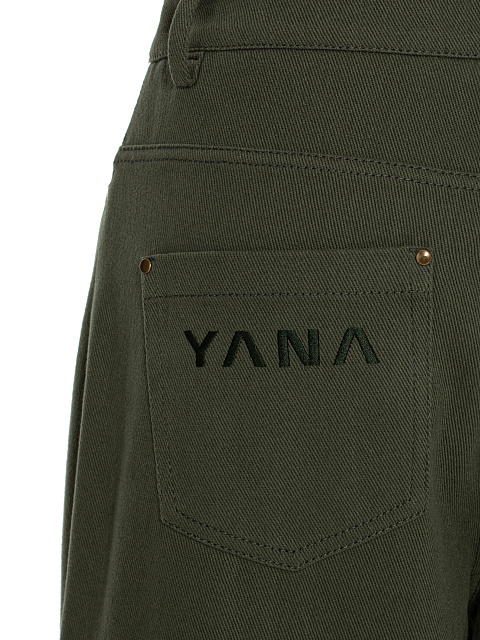 Wide khaki jeans with embroidery, 4