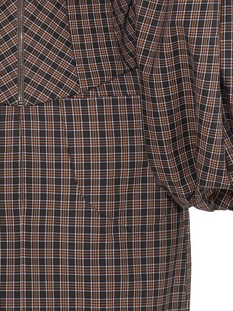 Brown checked set of a top and a mini skirt, 5