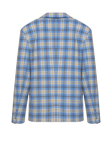 Light Blue & Yellow Oversized Check Jacket, 2