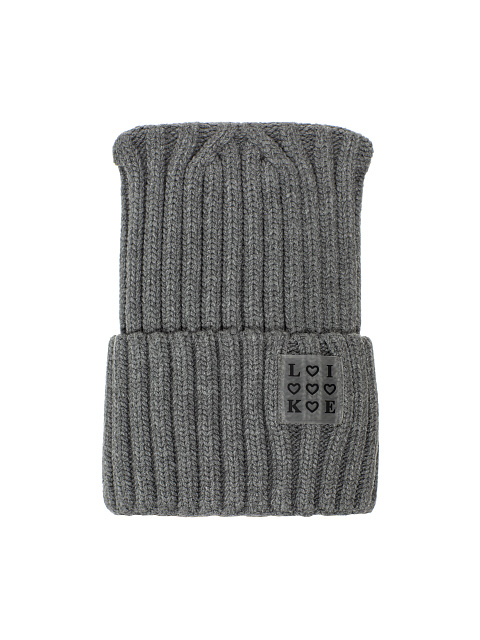 Grey "Like" Patch Beanie, 1 Grey "Like" Patch Beanie, 1