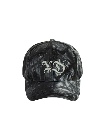 Black Tie-dye Cap With Grey Embroidery, 2