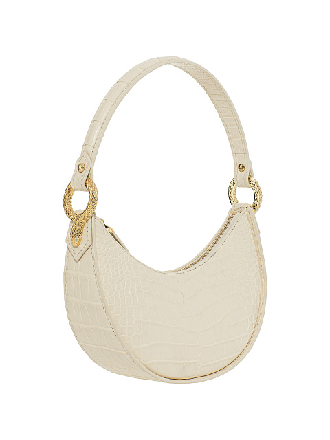 Half Moon Bag in Milky Crocodile Leather, 3