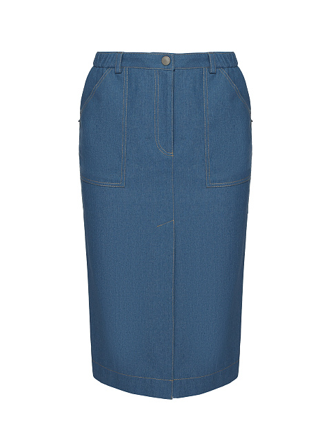 Blue Denim Jacket & Midi Skirt Set, 3 Blue Denim Jacket & Midi Skirt Set, 3
