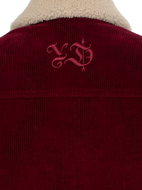 Burgundy Corduroy Jacket With Sheepskin, 4
