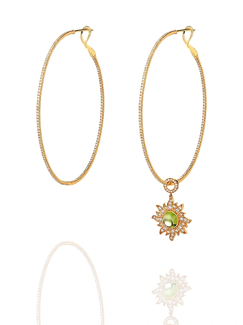 Gold & Chrysolite Hoop Pendant, 4