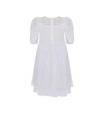 Girl's White Lace Collar Chiffon Dress, 2