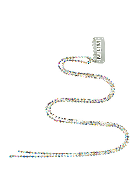 Silver & Multicolor Rhinestone Hairpin, 1 Silver & Multicolor Rhinestone Hairpin, 1