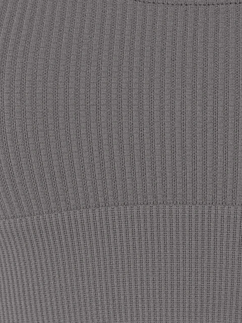 Grey Ribbed Jersey Sports Bra, 3 Grey Ribbed Jersey Sports Bra, 3