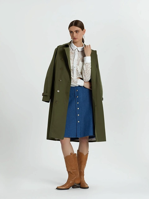 Khaki Cotton Trench Coat, 8 Khaki Cotton Trench Coat, 8