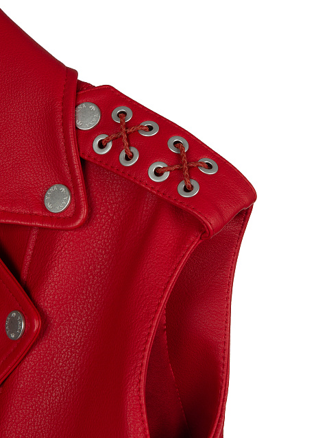 Red Leather Biker Vest, 5