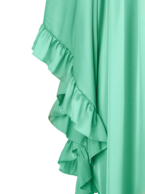 Turquoise Rayon Ruffled Mini Dress, 3 Turquoise Rayon Ruffled Mini Dress, 3