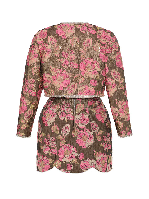 Suit Of Jacket And Mini Dress With Floral Pattern And Pearls, 5 Suit Of Jacket And Mini Dress With Floral Pattern And Pearls, 5