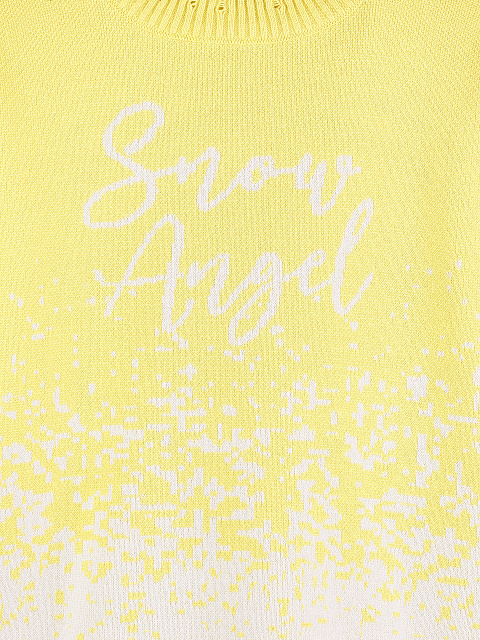 Yellow "Snow Angel" Distressed Sweater, 3 Yellow "Snow Angel" Distressed Sweater, 3