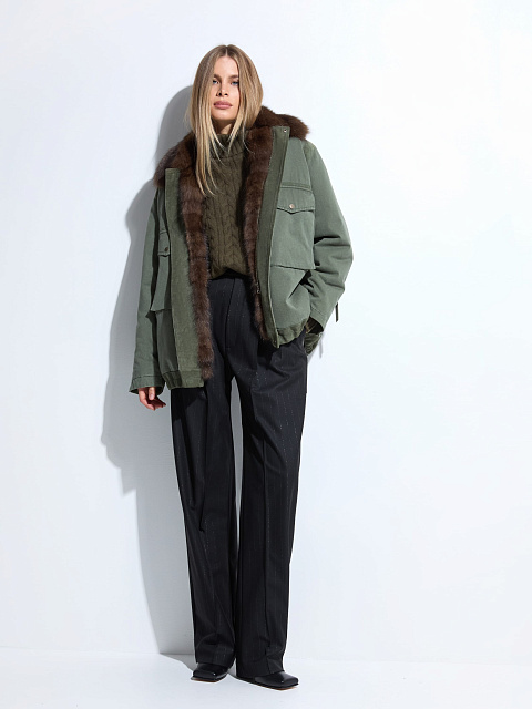 Khaki parka with fur, 3