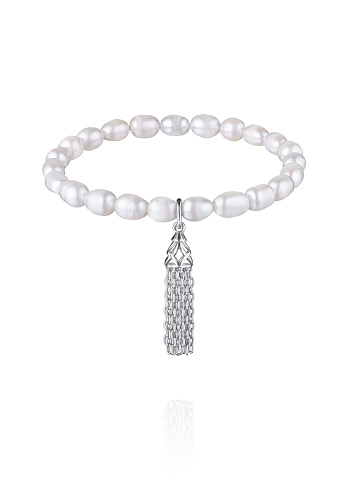 Pearl bracelet with a silver tassel, 1