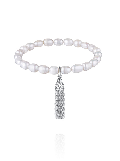 Pearl bracelet with a silver tassel, 1