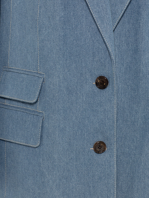 Blue denim two-piece suit, 5 Blue denim two-piece suit, 5